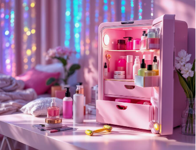 mini refrigerator and skin care fridge