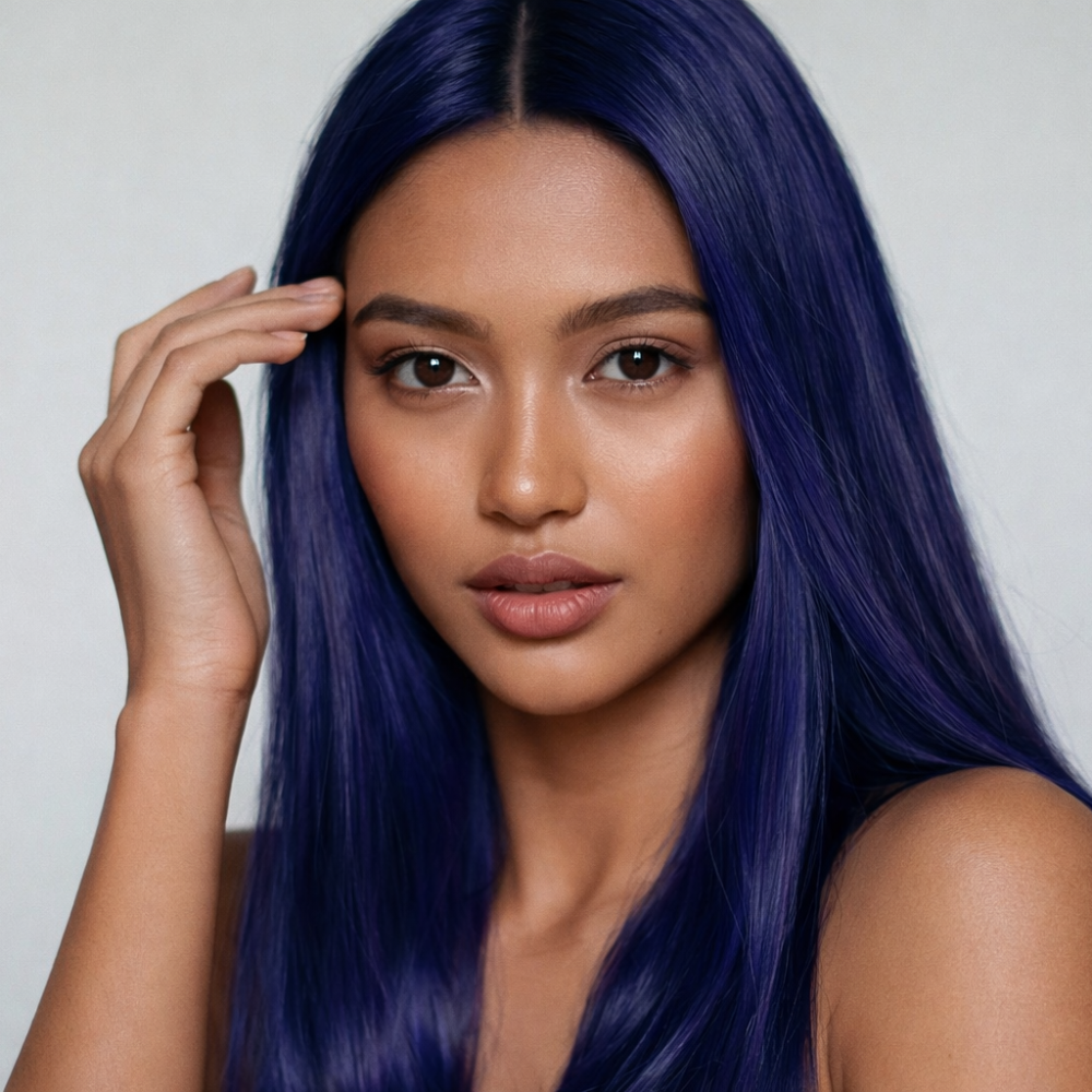 a Burmese girl with midnight blue hair, Sunlit & Spellbinding: Rich Girl Hair Colors Made for Brown Skin