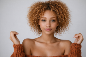 beautiful brown woman with caramel hair and eyebrows, Difference Between Dyeing and Bleaching Eyebrows