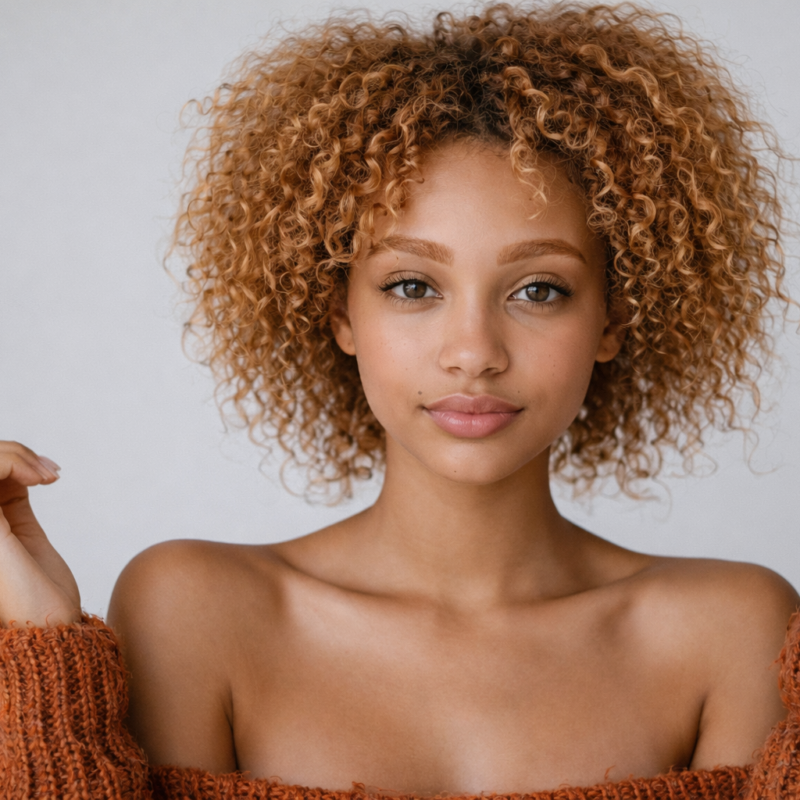 beautiful brown woman with caramel hair and eyebrows, Difference Between Dyeing and Bleaching Eyebrows