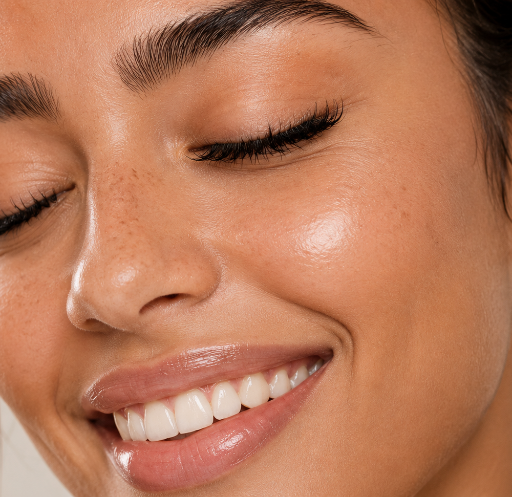 woman with lifted eyelashes process